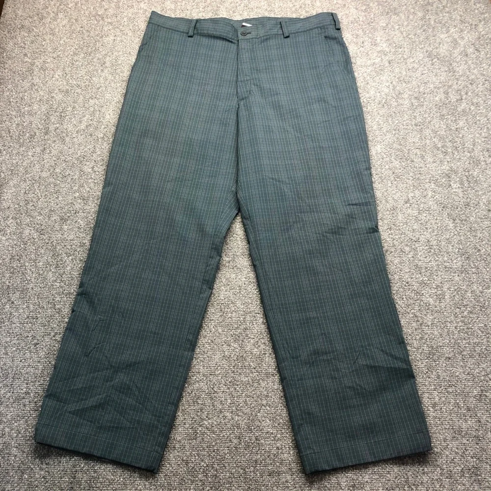Nike Golf Mens 36x30 Green Plaid NikeFIT DRY Performance Flat Front Pants